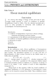 About material equilibrium
