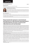 Моделирование процесса организации методического обеспечения формирования корпоративной культуры в дошкольной образовательной организации