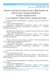 Анализ влияния различных факторов на молочную продуктивность коров-первотелок в условиях отдельного агрокластера