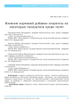 Влияние кормовой добавки хлореллы на некоторые показатели крови телят