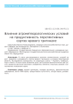 Влияние агрометеорологических условий на продуктивность перспективных сортов ярового тритикале