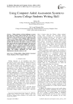 Using Computer Aided Assessment System to Assess College Students Writing Skill
