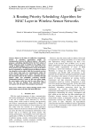 A Routing Priority Scheduling Algorithm for MAC Layer in Wireless Sensor Networks