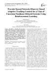 Wavelet Neural Network Observer Based Adaptive Tracking Control for a Class of Uncertain Nonlinear Delayed Systems Using Reinforcement Learning