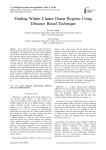 Finding Within Cluster Dense Regions Using Distance Based Technique