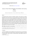 Analysis of Some Software Reliability Growth Models with Learning Effects