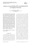 Analysis towards Mobile IPV4 and Mobile IPV6 in Computer Networks