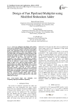 Design of Fast Pipelined Multiplier using Modified Redundant Adder