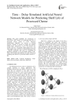 Time – Delay Simulated Artificial Neural Network Models for Predicting Shelf Life of Processed Cheese