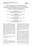 A Novel Application of Artificial Neural Network for the Solution of Inverse Kinematics Controls of Robotic Manipulators