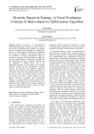 Diversity Based on Entropy: A Novel Evaluation Criterion in Multi-objective Optimization Algorithm