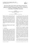 Dynamic Recurrent Wavelet Neural Network Observer Based Tracking Control for a Class of Uncertain Nonaffine Systems