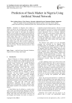 Prediction of Stock Market in Nigeria Using Artificial Neural Network