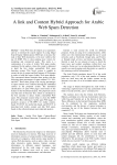A link and Content Hybrid Approach for Arabic Web Spam Detection