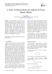 A Note on Determinant and Adjoint of Fuzzy Square Matrix