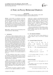 A Note on Fuzzy Relational Matrices
