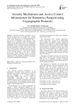 Security Mechanisms and Access Control Infrastructure for Biometrics Passport using Cryptographic Protocols