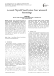 Acoustic Signal Classification from Monaural Recordings