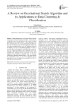 A Review on Gravitational Search Algorithm and its Applications to Data Clustering & Classification