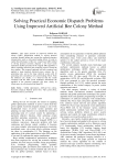 Solving Practical Economic Dispatch Problems Using Improved Artificial Bee Colony Method