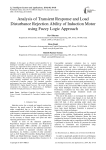 Analysis of Transient Response and Load Disturbance Rejection Ability of Induction Motor using Fuzzy Logic Approach