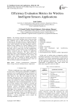 Efficiency Evaluation Metrics for Wireless Intelligent Sensors Applications