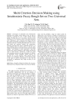 Multi Criterion Decision Making using Intuitionistic Fuzzy Rough Set on Two Universal Sets