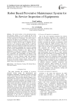 Robot Based Preventive Maintenance System for In-Service Inspection of Equipments