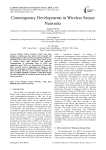 Contemporary Developments in Wireless Sensor Networks