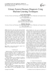 Urinary System Diseases Diagnosis Using Machine Learning Techniques
