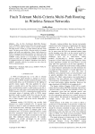 Fault Tolerant Multi-Criteria Multi-Path Routing in Wireless Sensor Networks