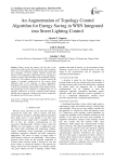 An Augmentation of Topology Control Algorithm for Energy Saving in WSN Integrated into Street Lighting Control