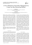 A Novel Method in Food Safety Management by Using Case Base Reasoning Method