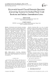 Keywords based Closed Domain Question Answering System for Indian Penal Code Sections and Indian Amendment Laws