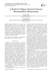 A Model for Object-Oriented Software Maintainability Measurement