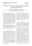 A Model of a Generic Natural Language Interface for Querying Database