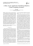 A Risk-Aware Application Scheduling Model in Cloud Computing Scenarios