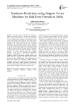 Sentiment Predictions using Support Vector Machines for Odd-Even Formula in Delhi