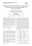 Parsing Arabic Nominal Sentences Using Context Free Grammar and Fundamental Rules of Classical Grammar