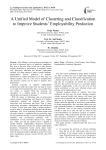 A Unified Model of Clustering and Classification to Improve Students’ Employability Prediction
