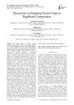 Discussion on Damping Factor Value in PageRank Computation