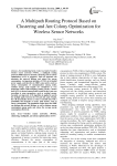 A Multipath Routing Protocol Based on Clustering and Ant Colony Optimization for Wireless Sensor Networks