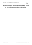 A public opinion classification algorithm based on micro-blog text sentiment intensity: Design and implementation