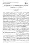 A Hierarchical Load Balancing Policy for Grid Computing Environment