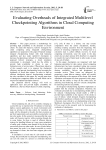 Evaluating Overheads of Integrated Multilevel Checkpointing Algorithms in Cloud Computing Environment