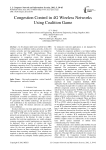 Congestion Control in 4G Wireless Networks Using Coalition Game