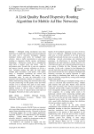 A Link Quality Based Dispersity Routing Algorithm for Mobile Ad Hoc Networks
