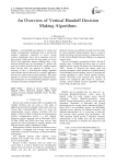 An Overview of Vertical Handoff Decision Making Algorithms