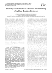 Security Mechanisms to Decrease Vulnerability of Ad-hoc Routing Protocols