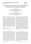 A Practical Privacy Preserving E-Voting Scheme with Smart Card Using Blind Signature